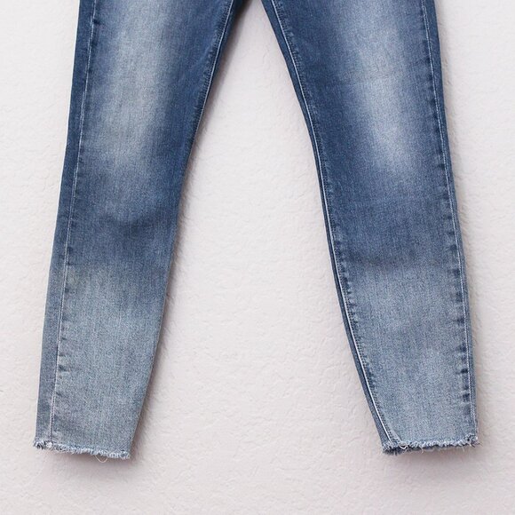 RtA Road To Awe Women's 28 Madrid Skinny Jeans Stretch Frayed Hem Blue Wash $315 - Picture 9 of 14